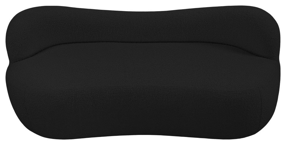 Flair Boucle Fabric Upholstered Bench, Black
