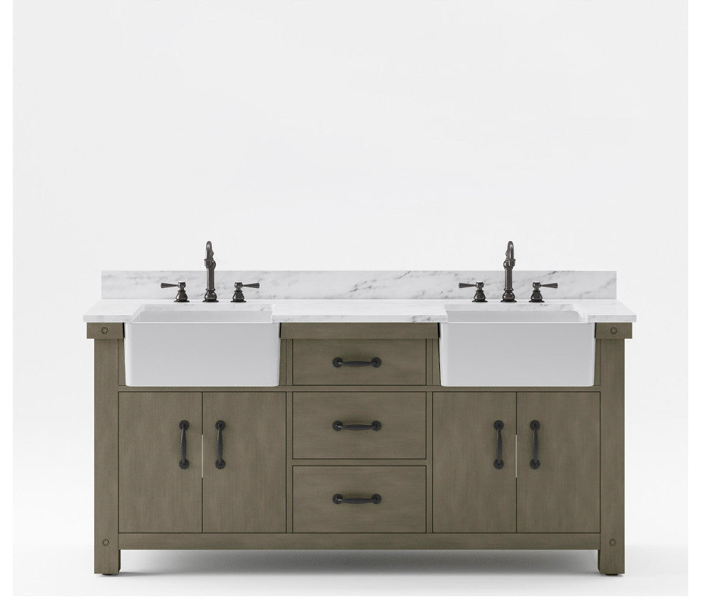 Paisley 72" Double Vanity, Grizzle Gery, Vanity Only