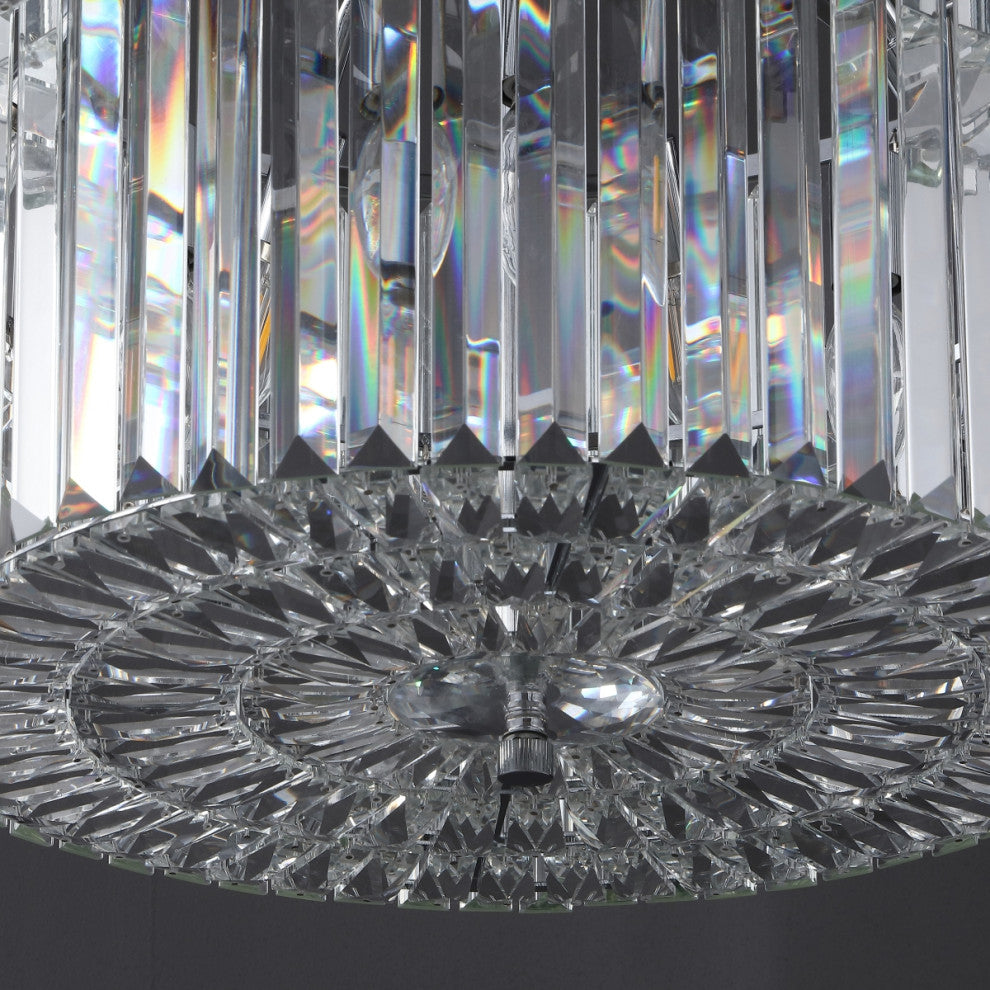 Safavieh Couture Viviann Crystal 2 Tier Chandelier, Chrome/Clear
