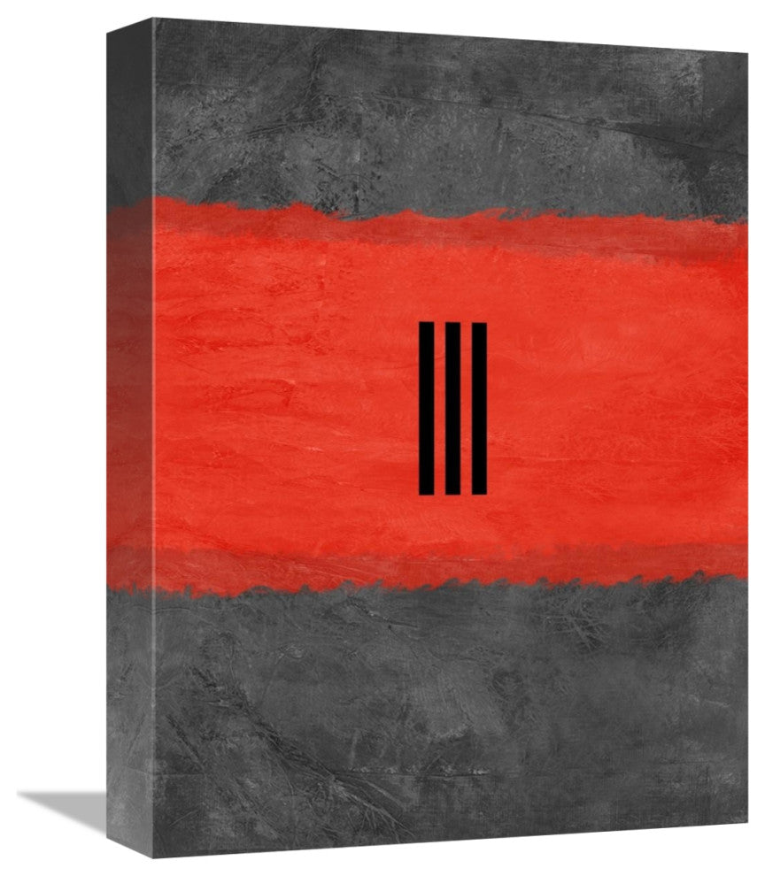 "Grey And Red Abstract 1" Fine Art Print