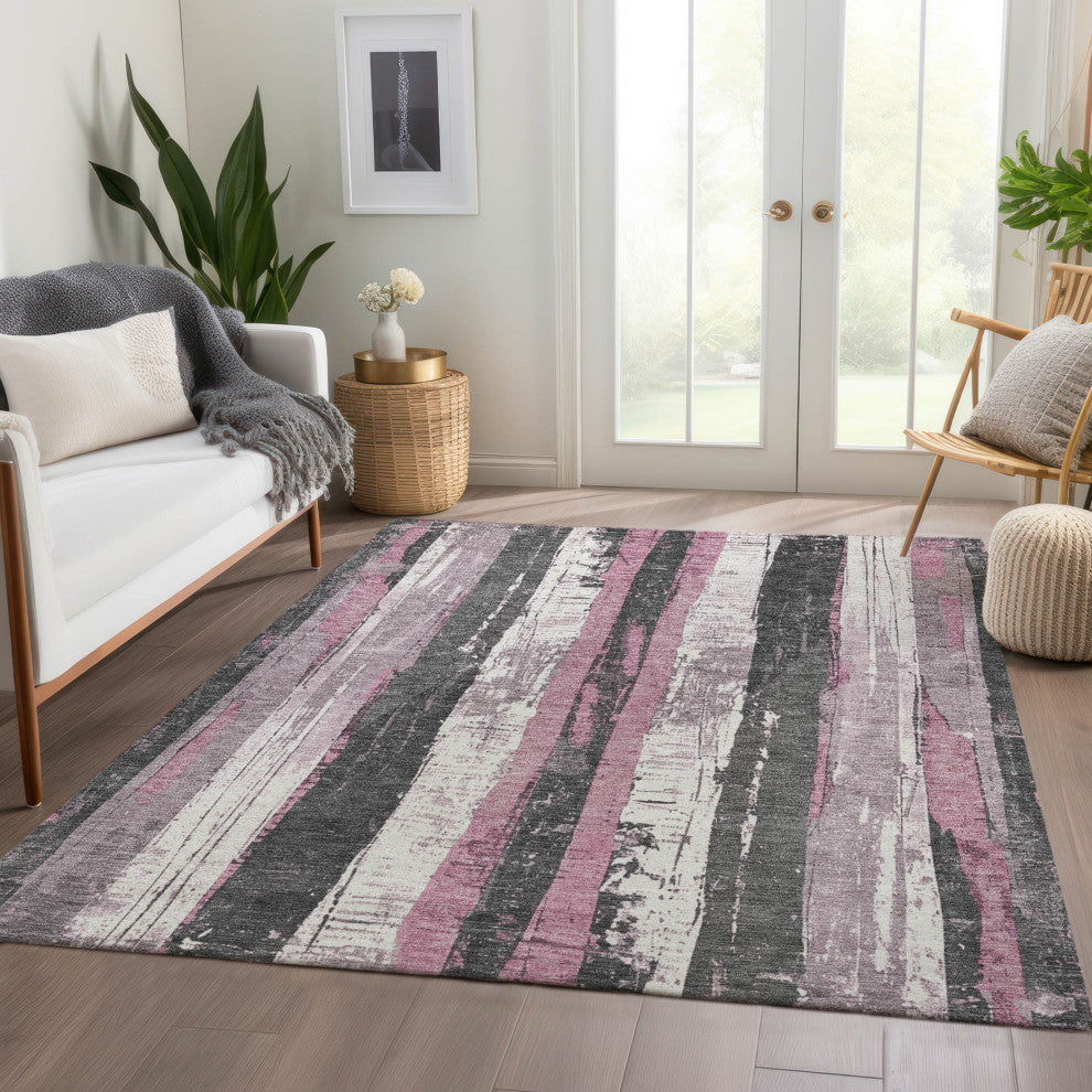 Machine Washable Indoor/Outdoor Chantille ACN1872 Blush 5' x 7'6" Rug
