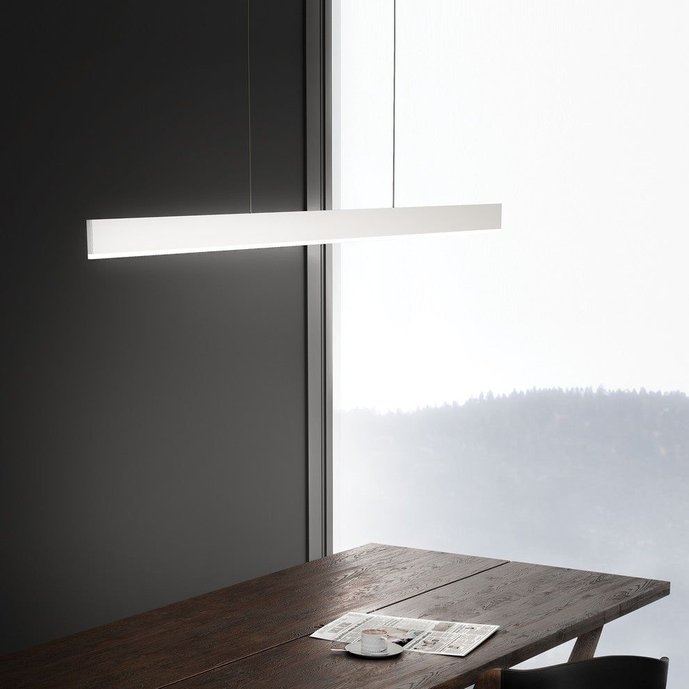 DALS Lighting 72" Slim Profile LED Linear Pendant, White