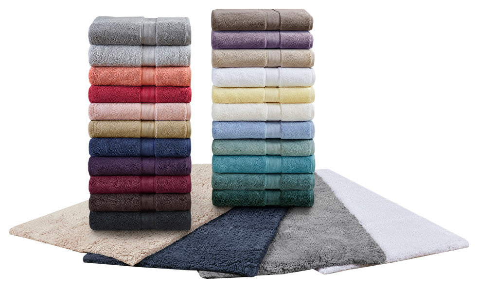 Madison Park Signature 800GSM Antibacterial 8-Piece Bathroom Towel Set, Sky Blue