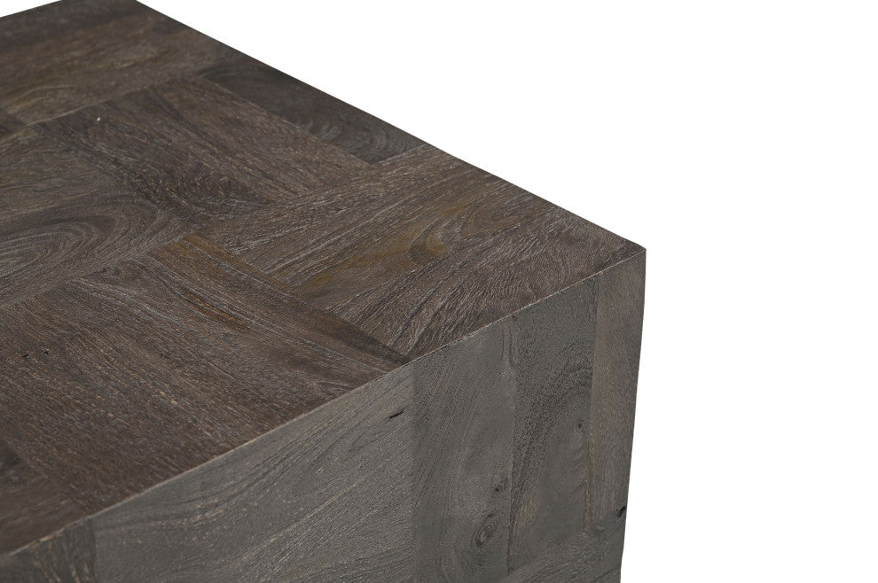 Camilla 2-piece Solid Wood Living Room Table Set, Dark Gray, Rectangular