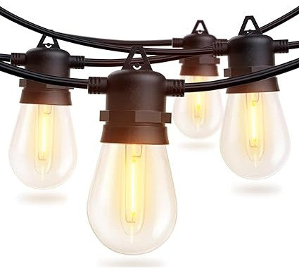 50FT LED Outdoor String Lights with Edison Shatterproof Bulbs