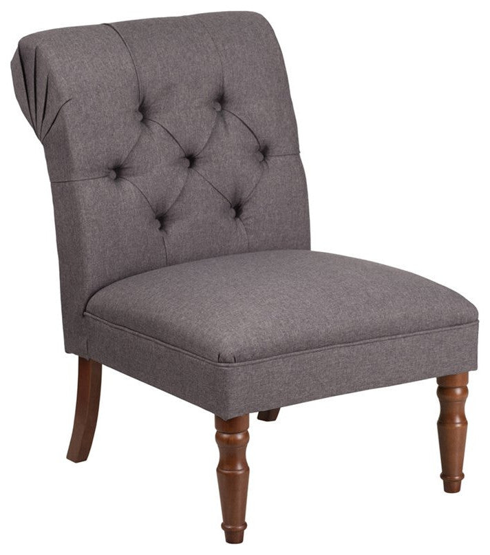 Hercules Elm Park Series Gray Fabric Tufted Chair