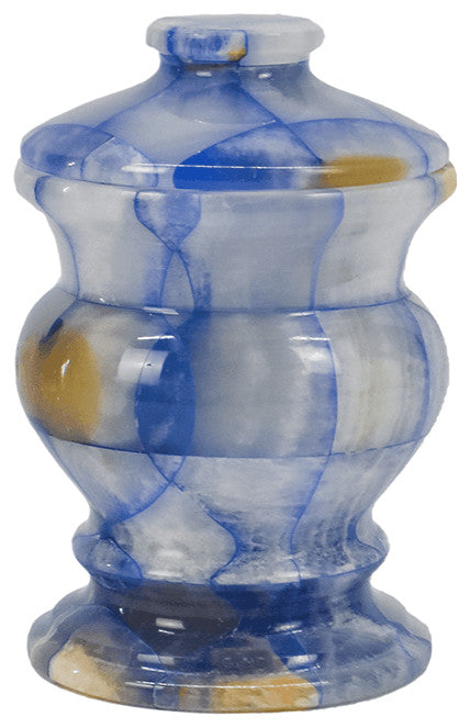 Plaid Blue Jar With Lid