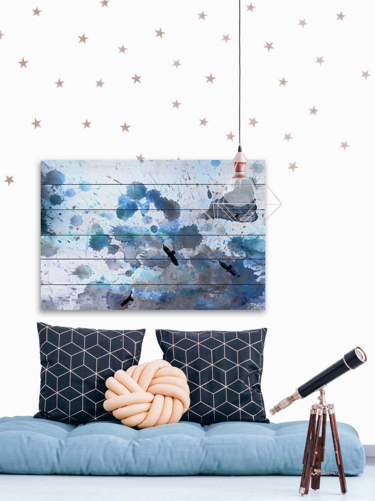 "Indian Wells" UV Ink Print on White Wood, 45"x30"