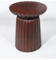 Bineau Resin Pedestal End Table, Dark Red
