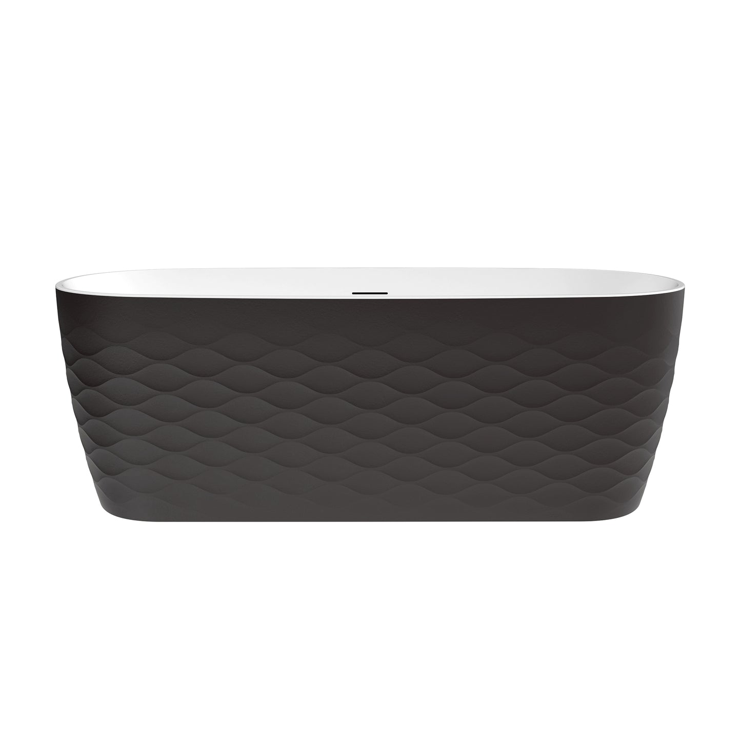 London Freestanding Acrylic Soaking Bathtub, Black, 66.9"l X 31.5"w