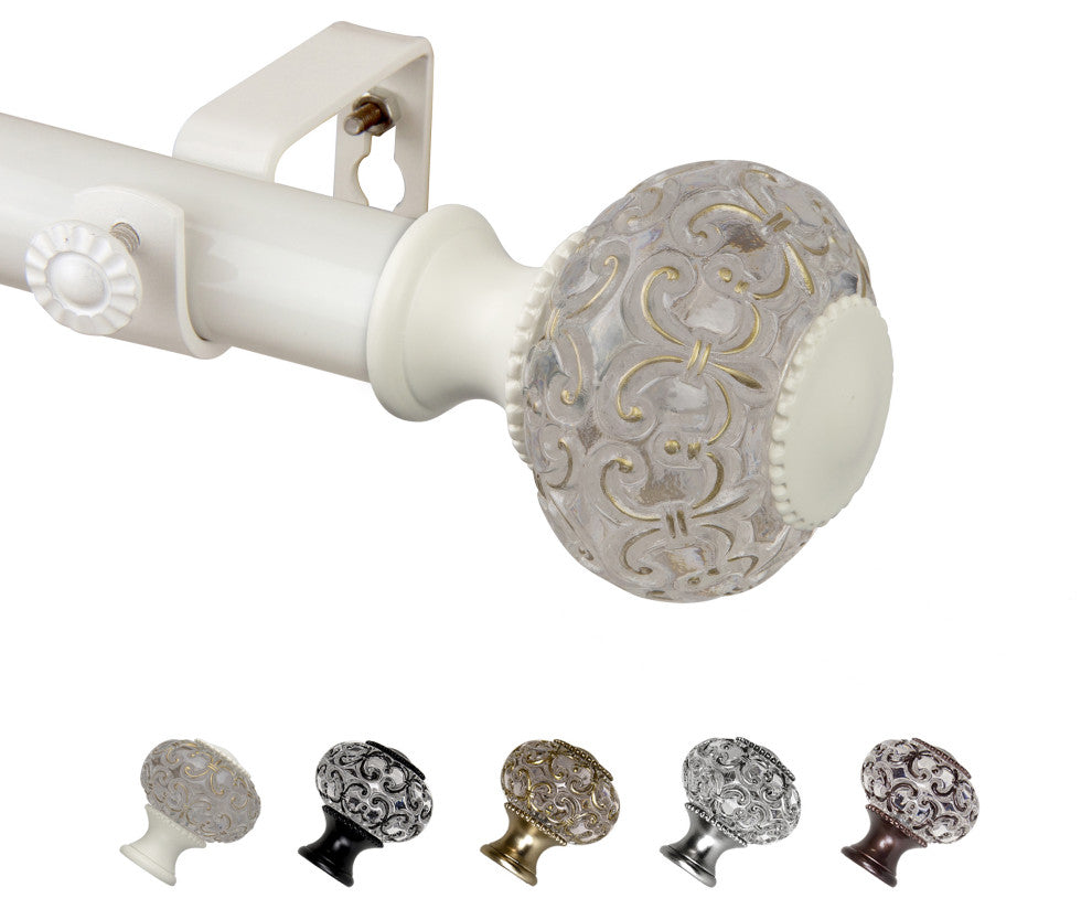 Bailey 1" Curtain Rod, White, 28-48"