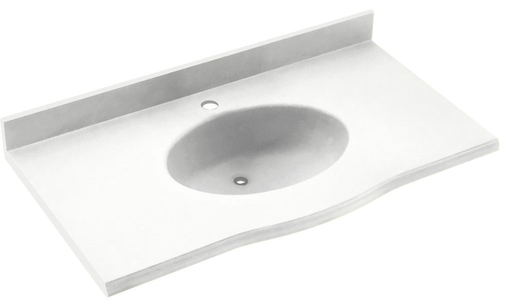 Swan, Vanity Top, White, 55"x22"x14"