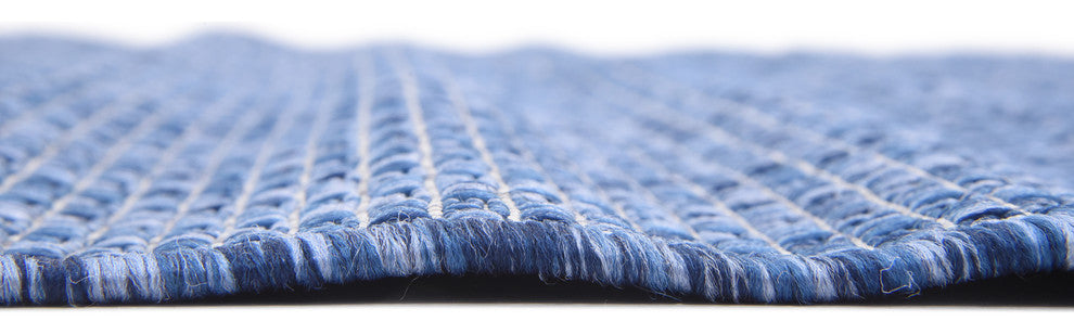 Unique Loom Blue Solid Outdoor 4' 0 x 6' 0 Area Rug