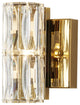 1-Light Gold Wall Sconce With Clear Crystals
