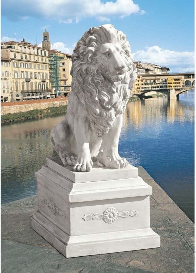Lion of Florence With Base Statue Sculpture