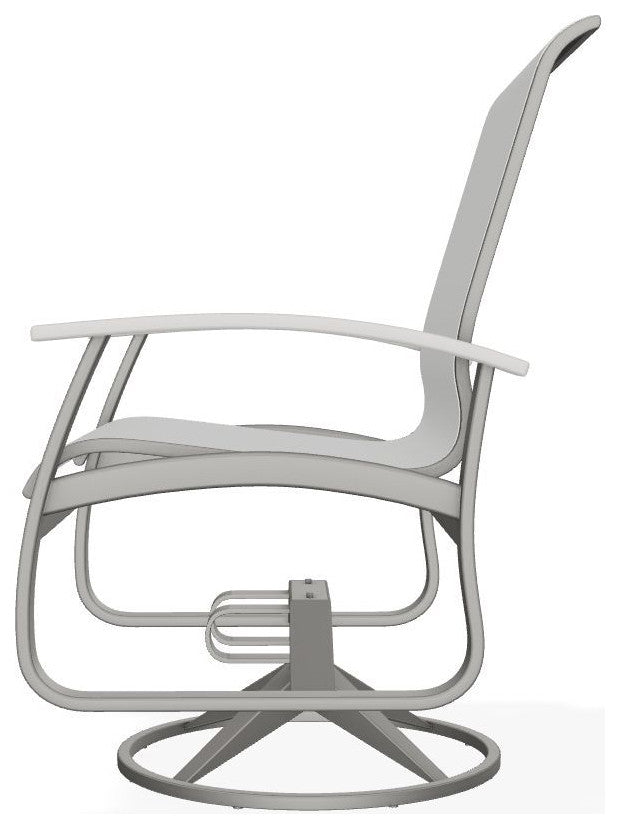 Belle Isle Sling Outdoor Swivel Rocker, Fossil/Snow