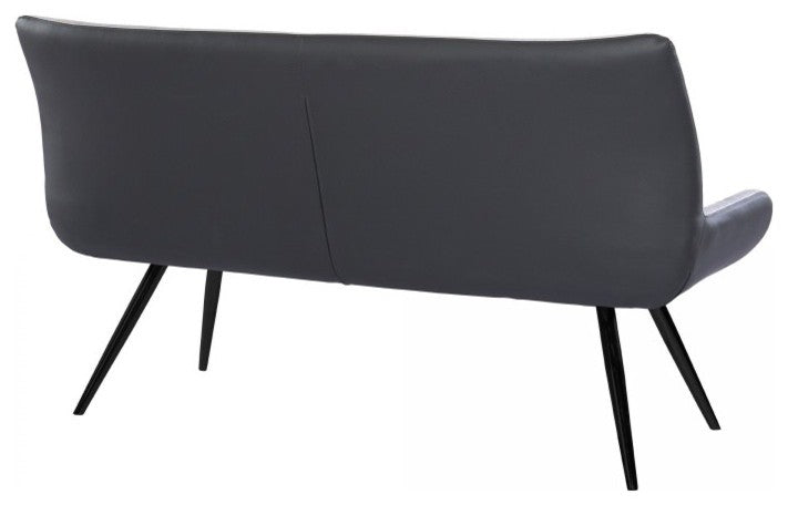 Coronado Bench, Brushed Gray Powder Coated Finish and Gray Fabric