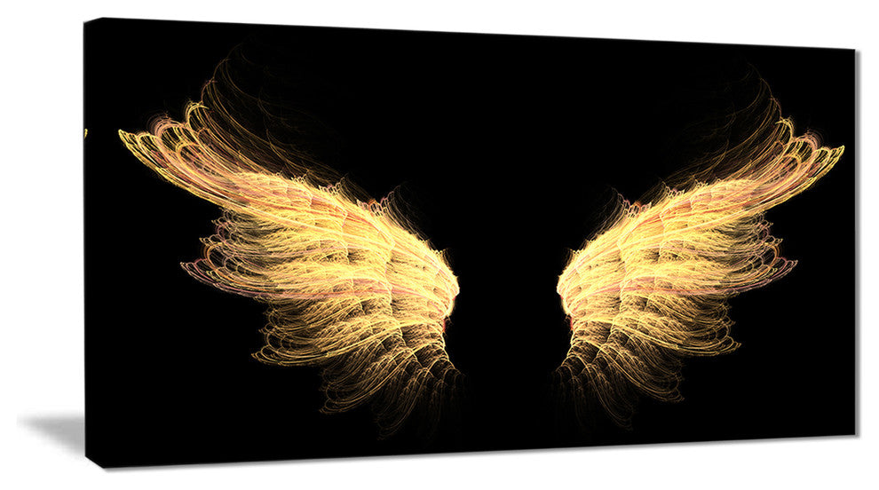 "Hell Gold Wings" Abstract Digital Art Canvas Print