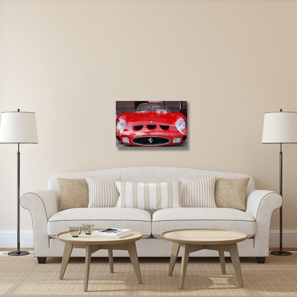 "1962 Ferrari 250 GTO Front Watercolor" Fine Art Print