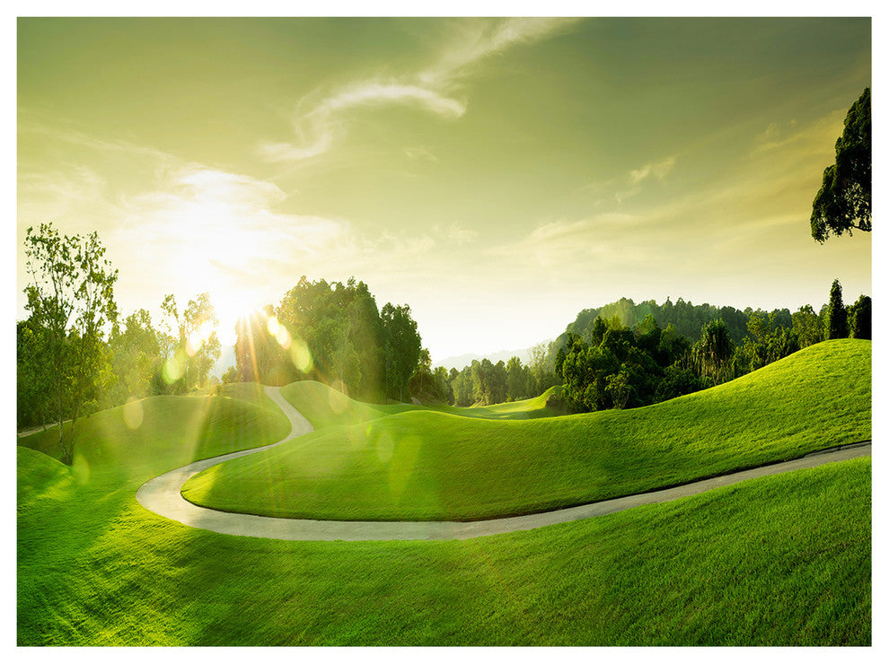 Beautiful Green Valley Panorama, Landscape Canvas Art Print, 40"x30"