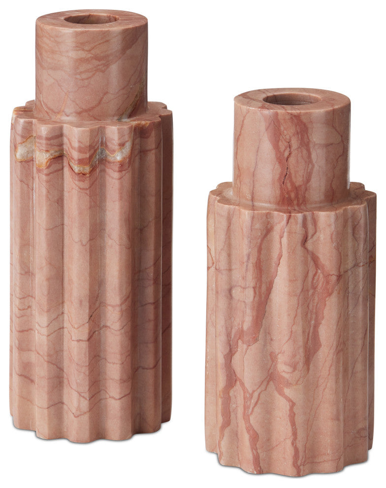 Penrose Pink Candle Holder, 2-Piece Set