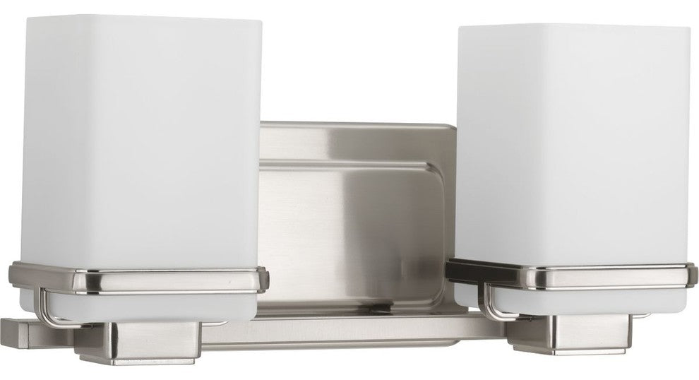 Progress Lighting P2194-09 Metric 2-Light Bath, Brushed Nickel
