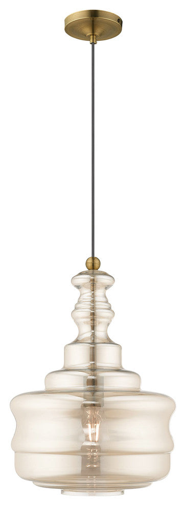 Livex Lighting Antique Brass 1-Light Mini Pendant