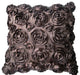 Textured Rose Pillow, Chocolate, 16"x16", Without Insert