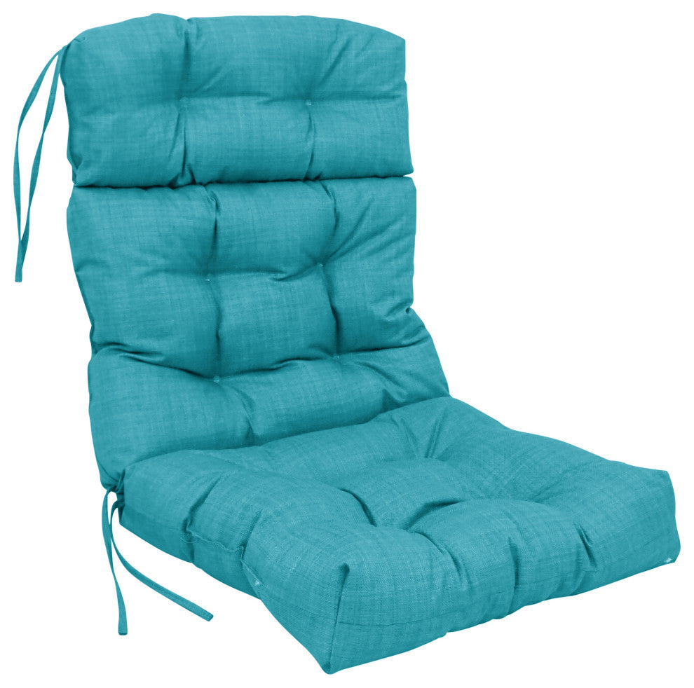 20-"x42" Spun Polyester Solid Outdoor Tufted Chair Cushion Blue