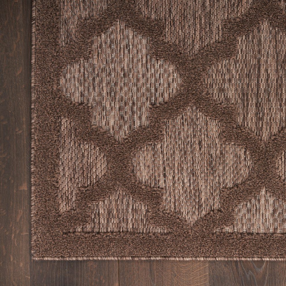 Nourison Nourison Easy Care 2'2" x 10' Brown Modern Rug