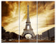 "Eiffel Tower in Gray Shade" Photo Metal Wall Art, 3 Panels, 36"x28"