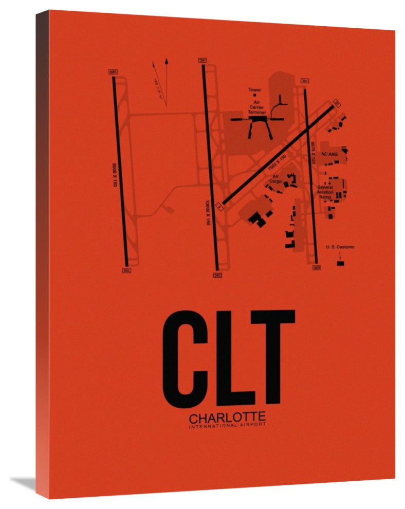 "CLT Charlotte Airport Orange" Fine Art Print