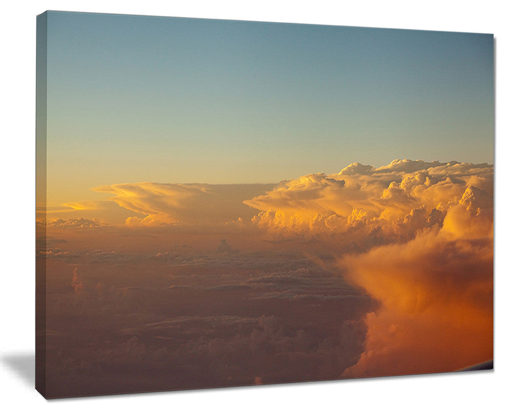 "Solotful Sunset in Sky Cloudscape" Seascape Art Canvas, 40"x30"