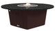 Fire Pit Table 55"D, Propane, Black Pearl Granite Top, Dark Cherry