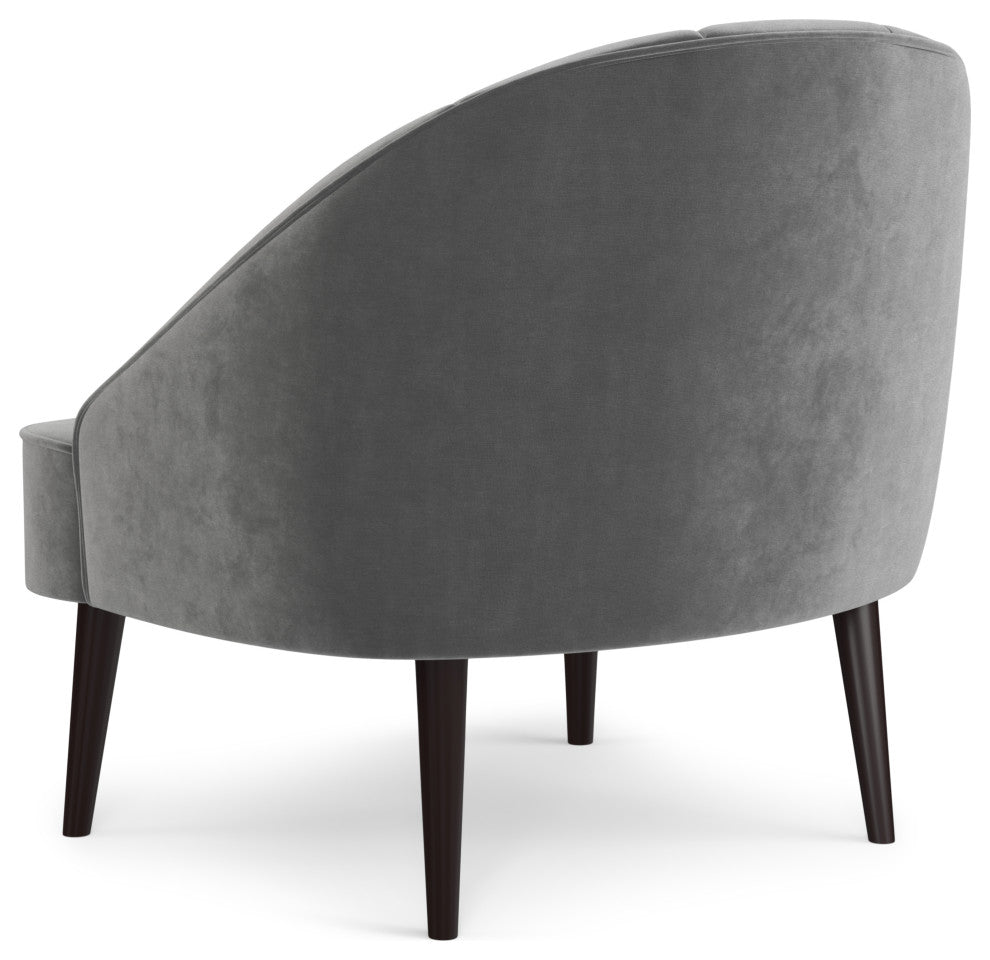Harrah Accent Chair, Velvet fabric, Smoky Grey