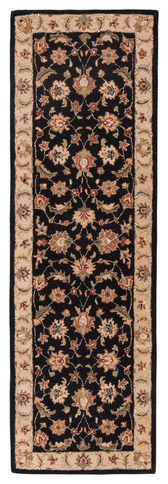 Jaipur Living Selene Handmade Floral Black/Beige Area Rug, 2'6"x6' Runner