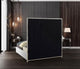 Milan Faux Leather Bed, White, Queen