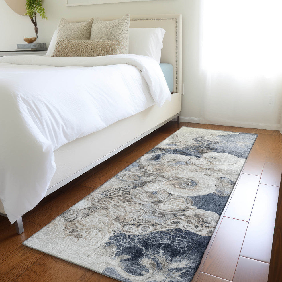 Machine Washable Indoor/Outdoor Chantille ACN1860 Ivory 2'3" x 7'6" Runner Rug