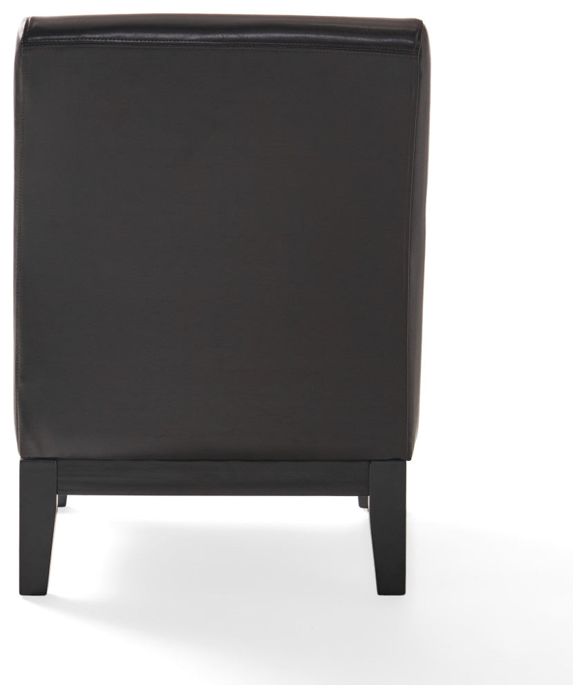 GDF Studio Brakar Brown Leather Armless Chair