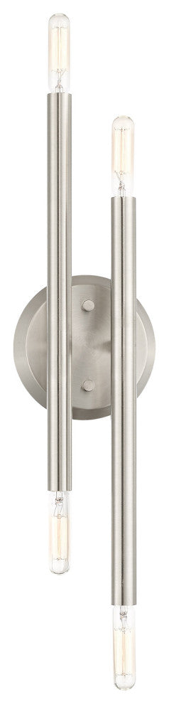 Brushed Nickel Mid Century Modern Sconce