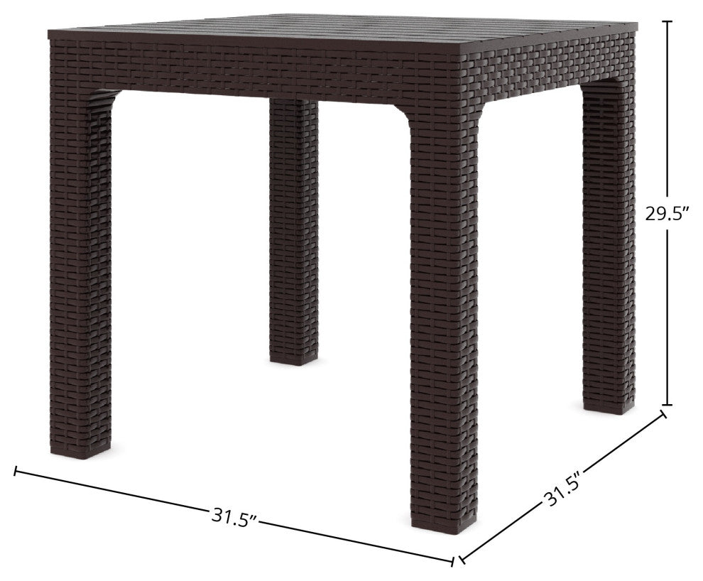 Solara Resin Patio Table, Wenge Brown