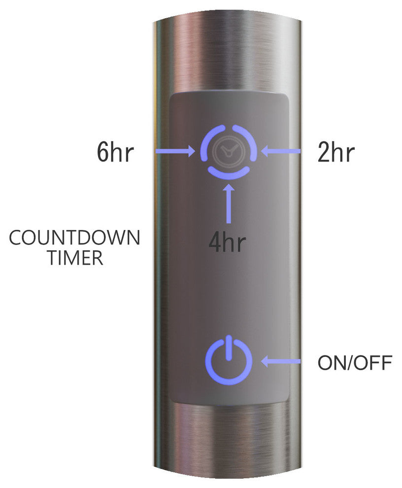 Ancona Argenta Dual 10-Bar Polished Towel Warmer With On-Board Timer