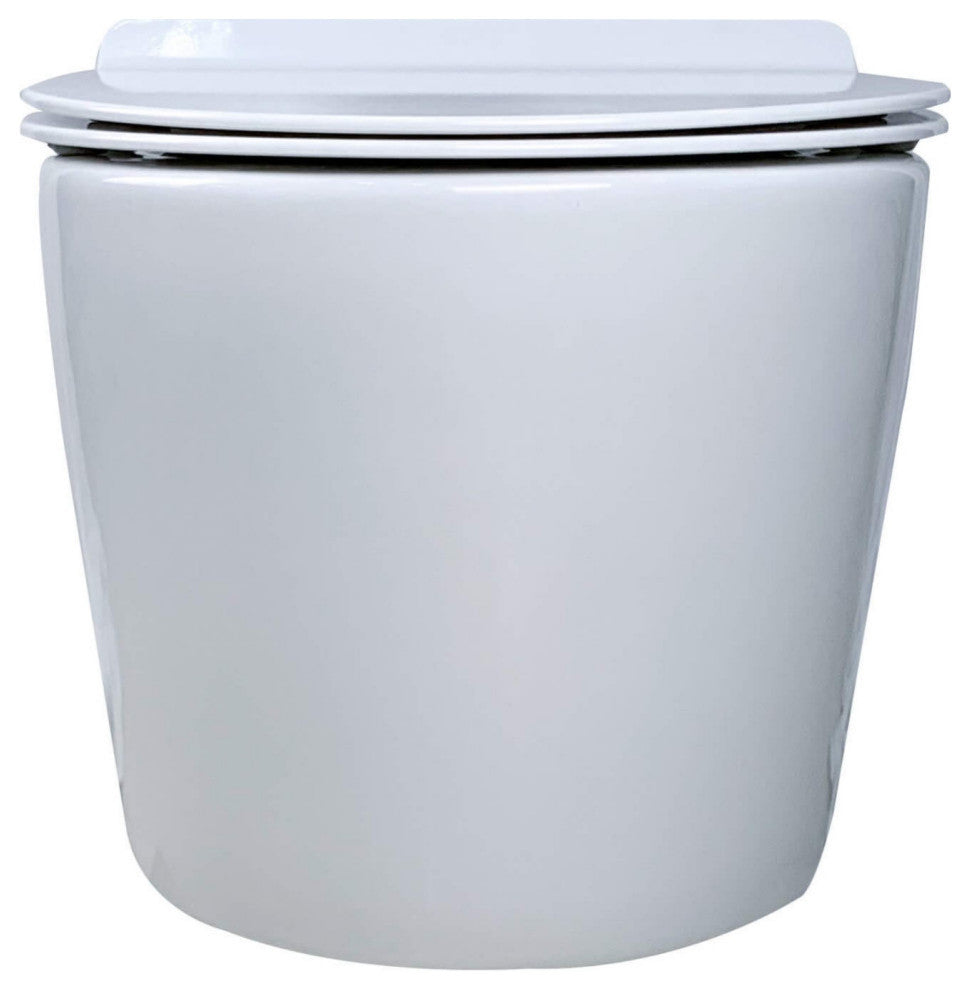 In-Wall Toilet Set, 2"x4" Carrier/Tank, White, Black Round Actuator