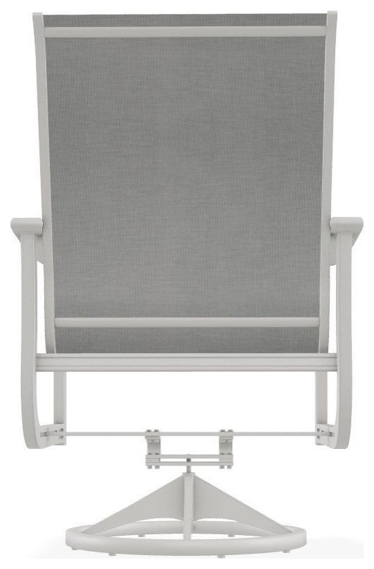 St. Catherine Sling Outdoor Swivel Rocker, Alloy/Snow