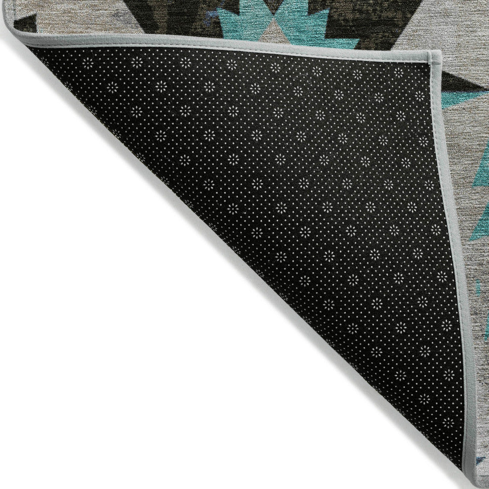 Machine Washable Indoor/Outdoor Chantille ACN1893 Black 9' x 12' Rug