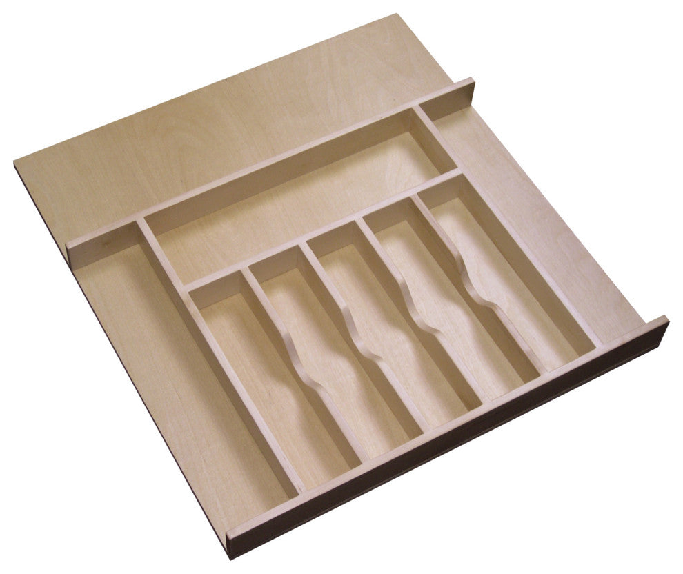 Wood Trim To Fit Shallow Cutlery Drawer Insert Organizer, 20.63", 2.38"H