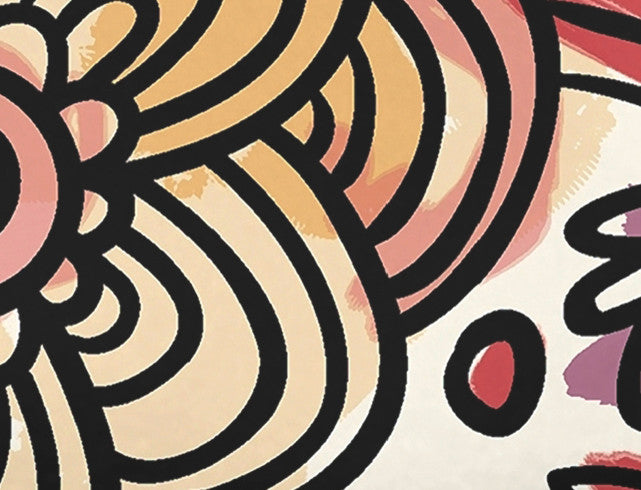 Zentangle Floral Floral Print Bath Towel, Purple