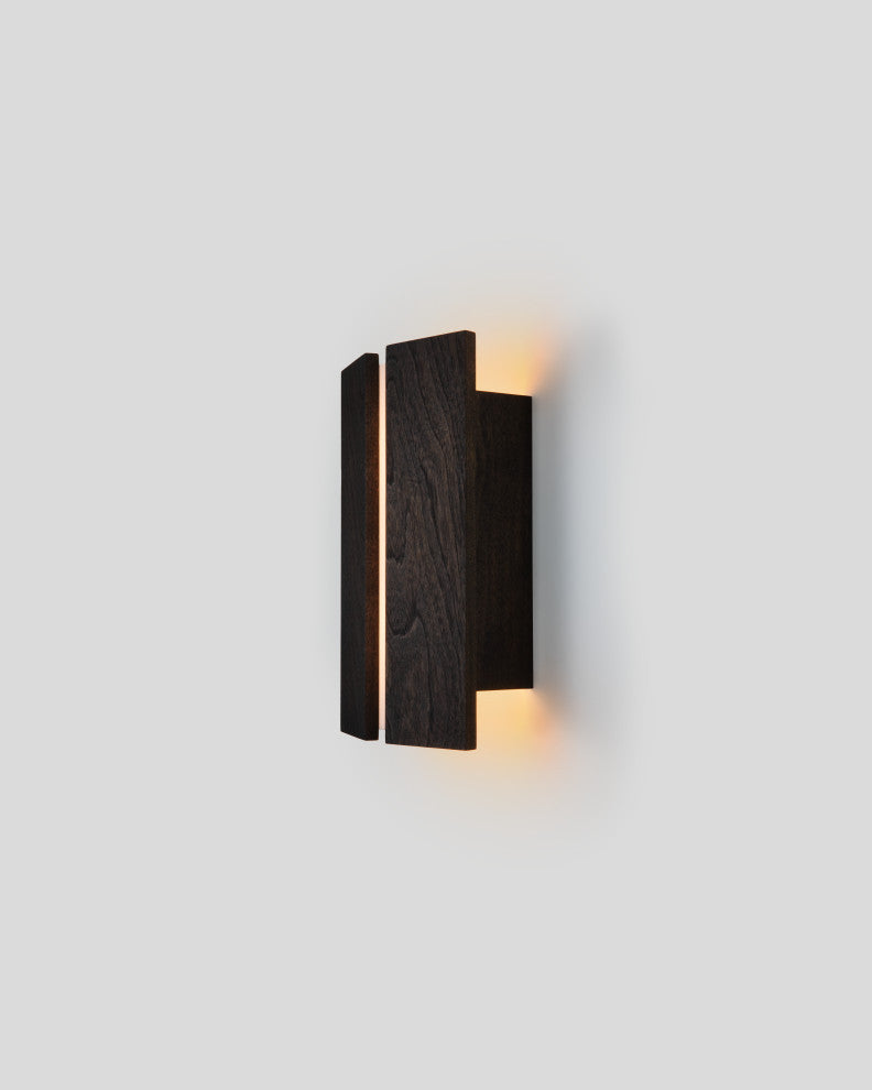 Rima LED Sconce, Dark Stained Walnut, Frosted, 3500k Led, P1 Driver