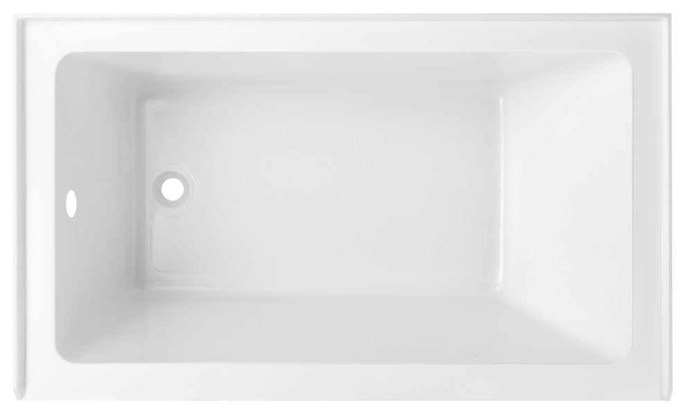 Vanity Art Alcove Soaking Acrylic Bathtub, Pure White, 54"x32", Left