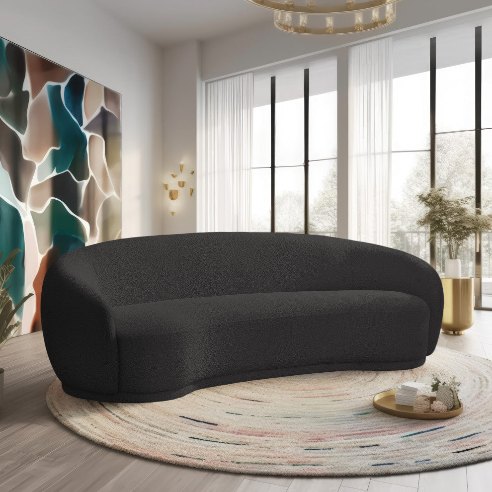 Hyde Boucle Fabric Upholstered, Black, Sofa
